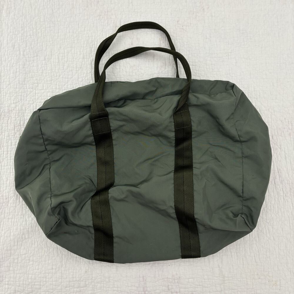 VTG WWII US Army Green Zip Stencil Nylon Duffle Bag Talon Zipper Rare